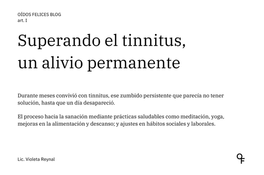 "Yo me curé del tinnitus"